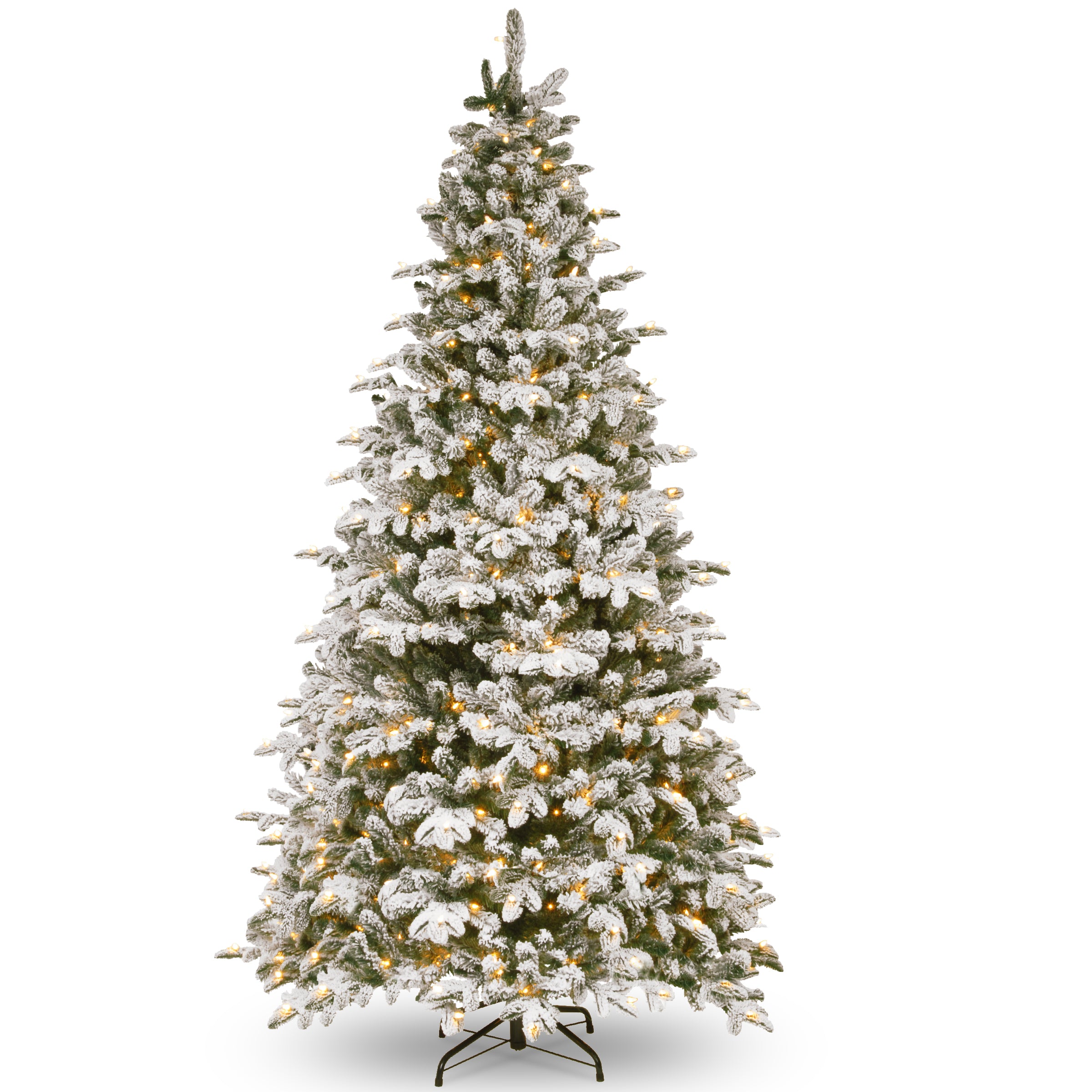 9 ft. Pre-Lit Snowy Everest Fir Medium Tree with Clear Lights